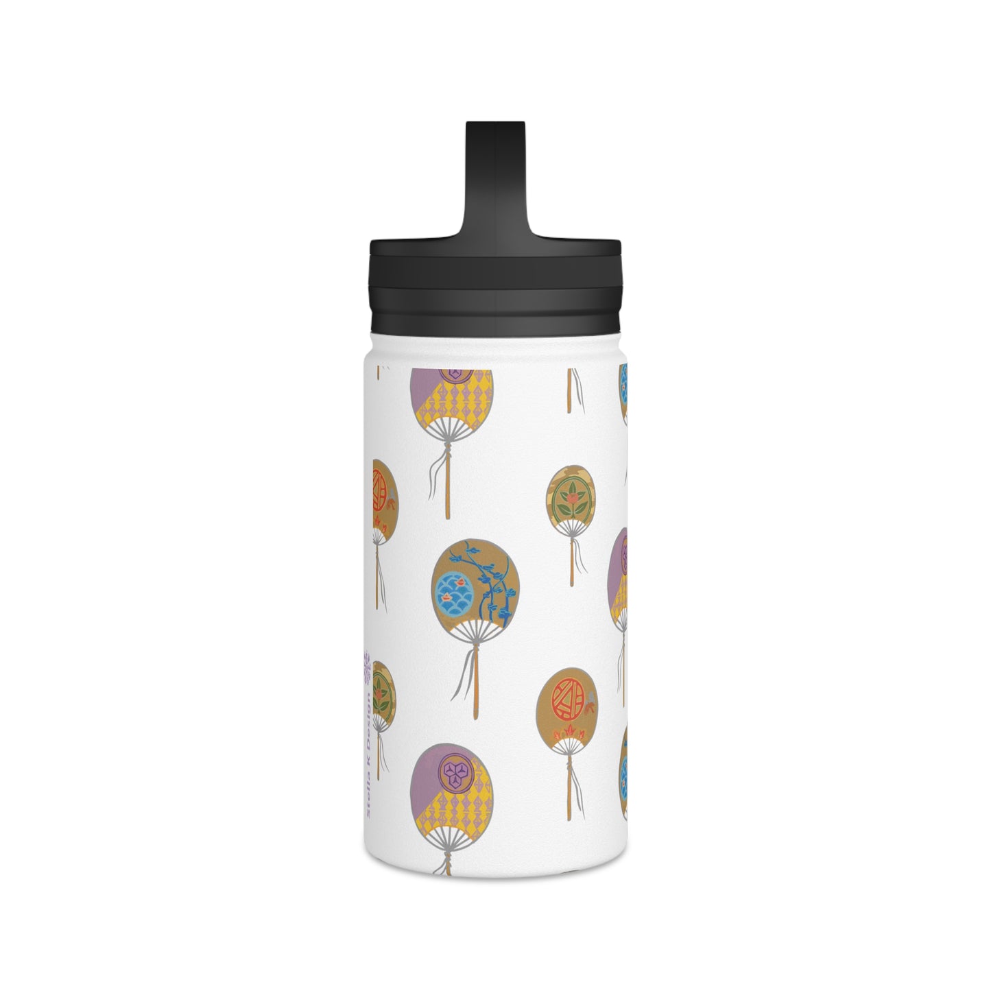 Colorful Japanese Fan Stainless Steel Water Bottle with Handle