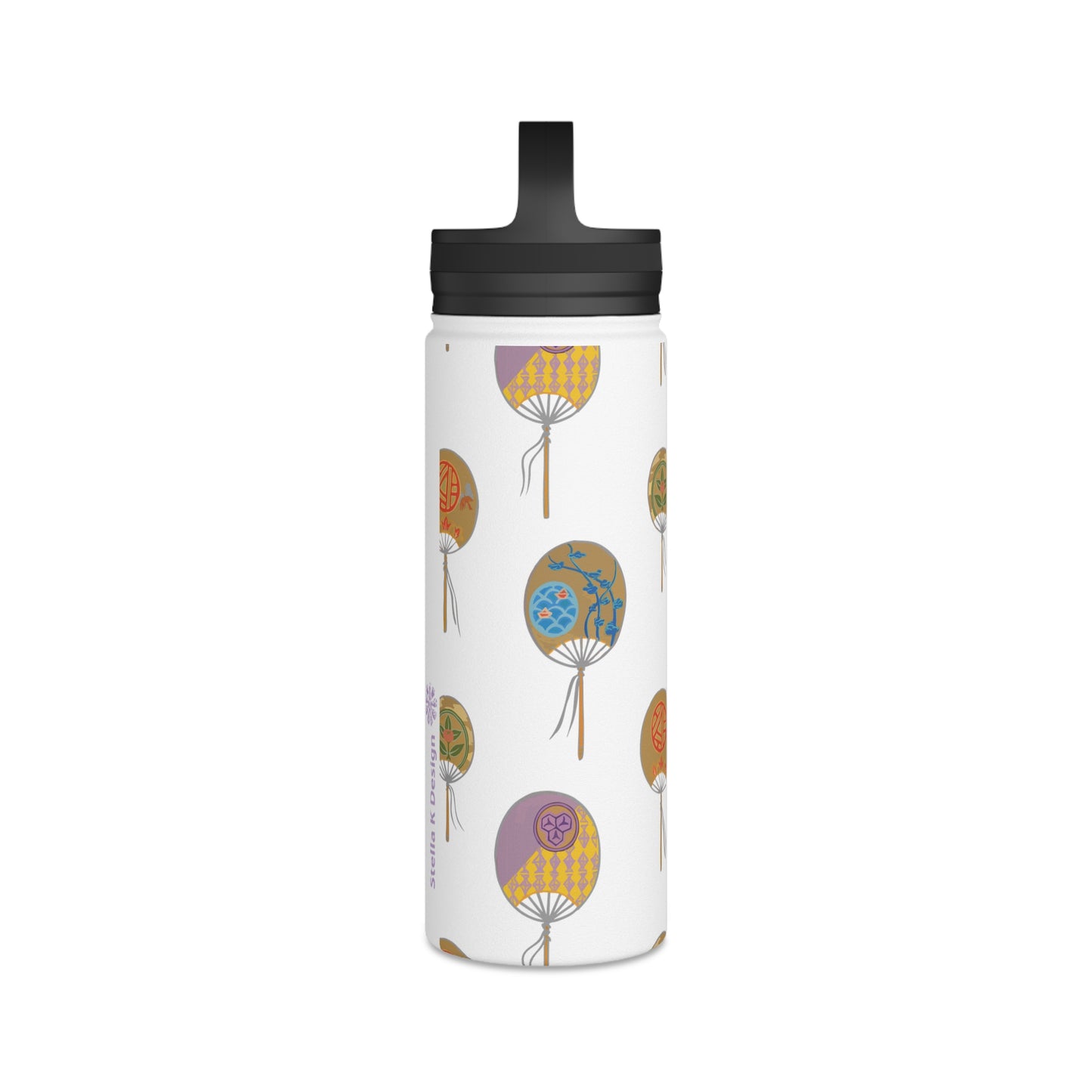 Colorful Japanese Fan Stainless Steel Water Bottle with Handle