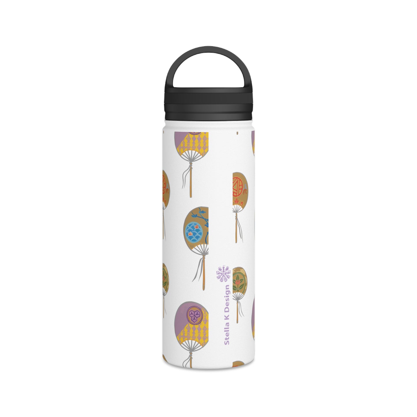 Colorful Japanese Fan Stainless Steel Water Bottle with Handle