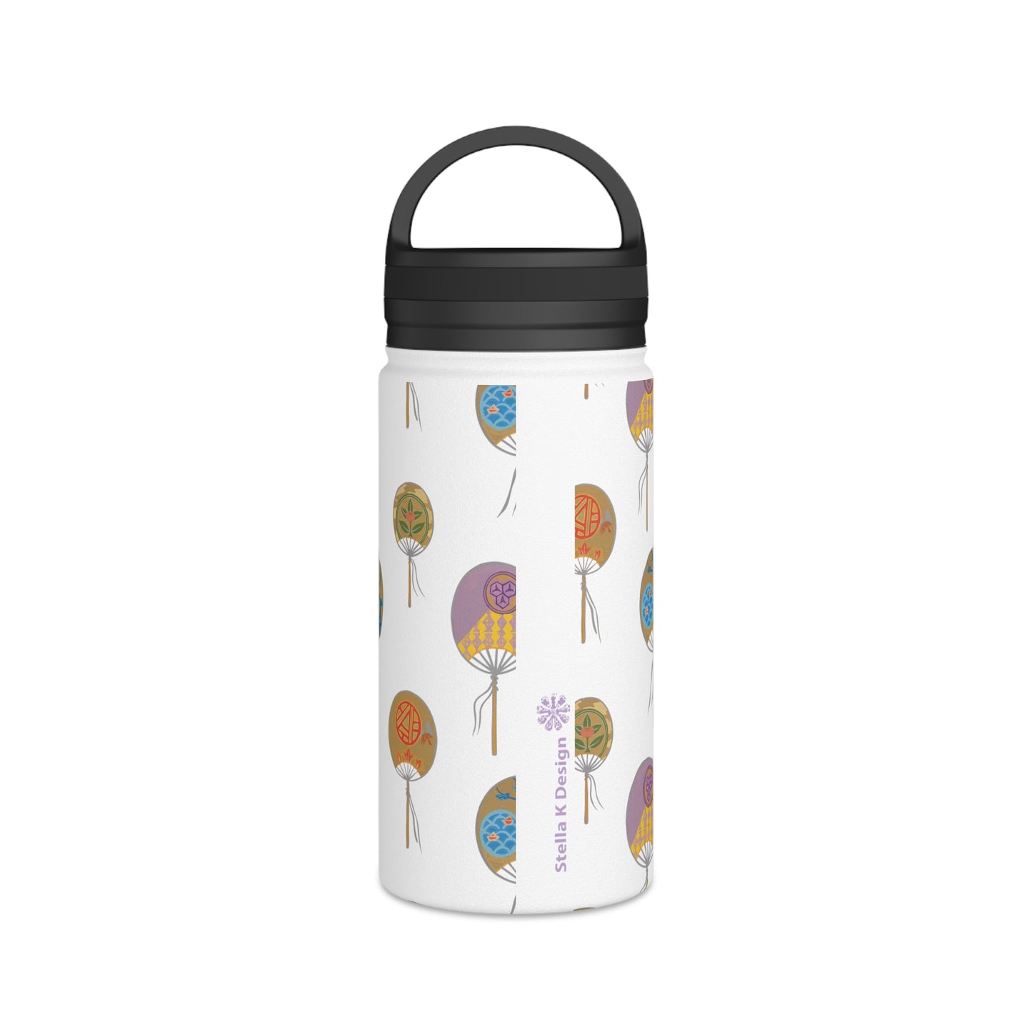 Colorful Japanese Fan Stainless Steel Water Bottle with Handle
