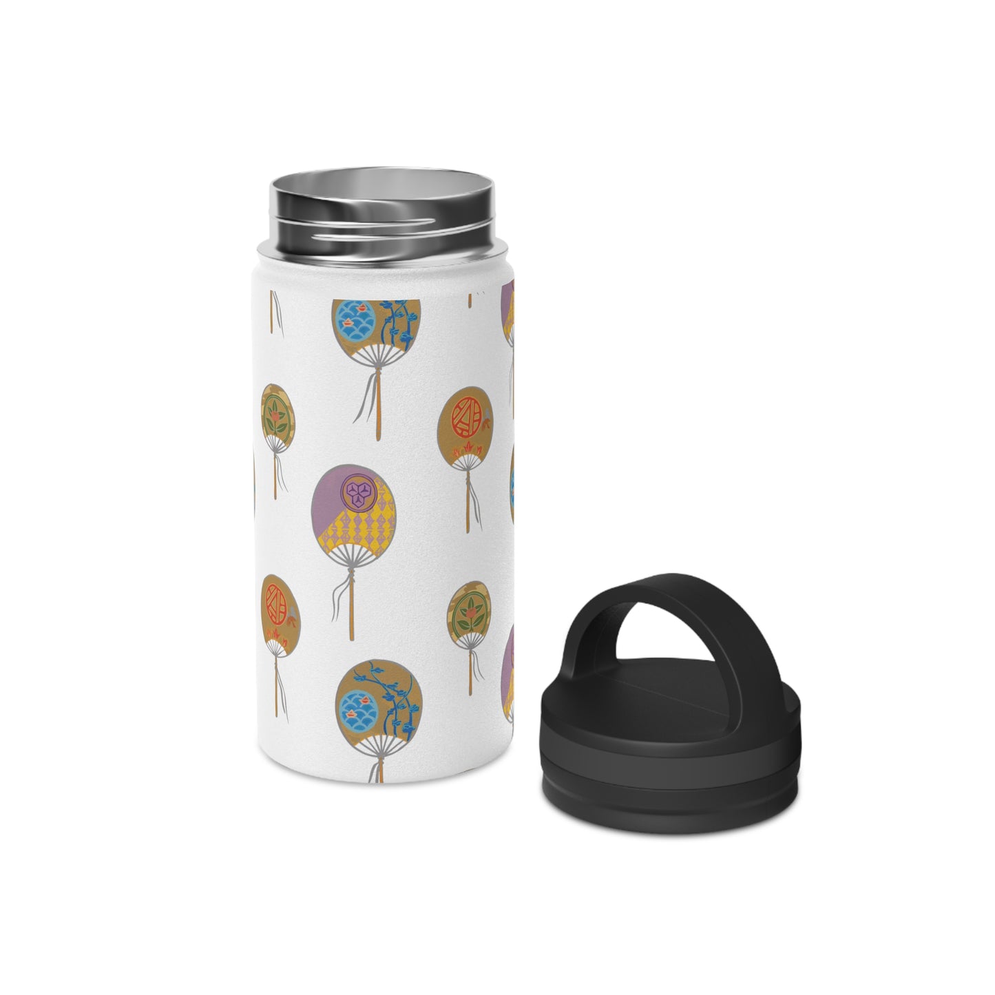 Colorful Japanese Fan Stainless Steel Water Bottle with Handle